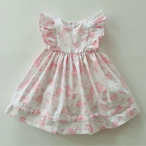 Janie and Jack 18-24 Months White Pink Floral Ruffle Dress Spring Summer Easter